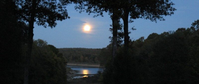 Moon rise over the cove