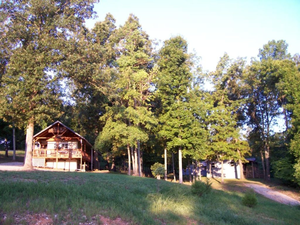 looking up at the retreat and lodge