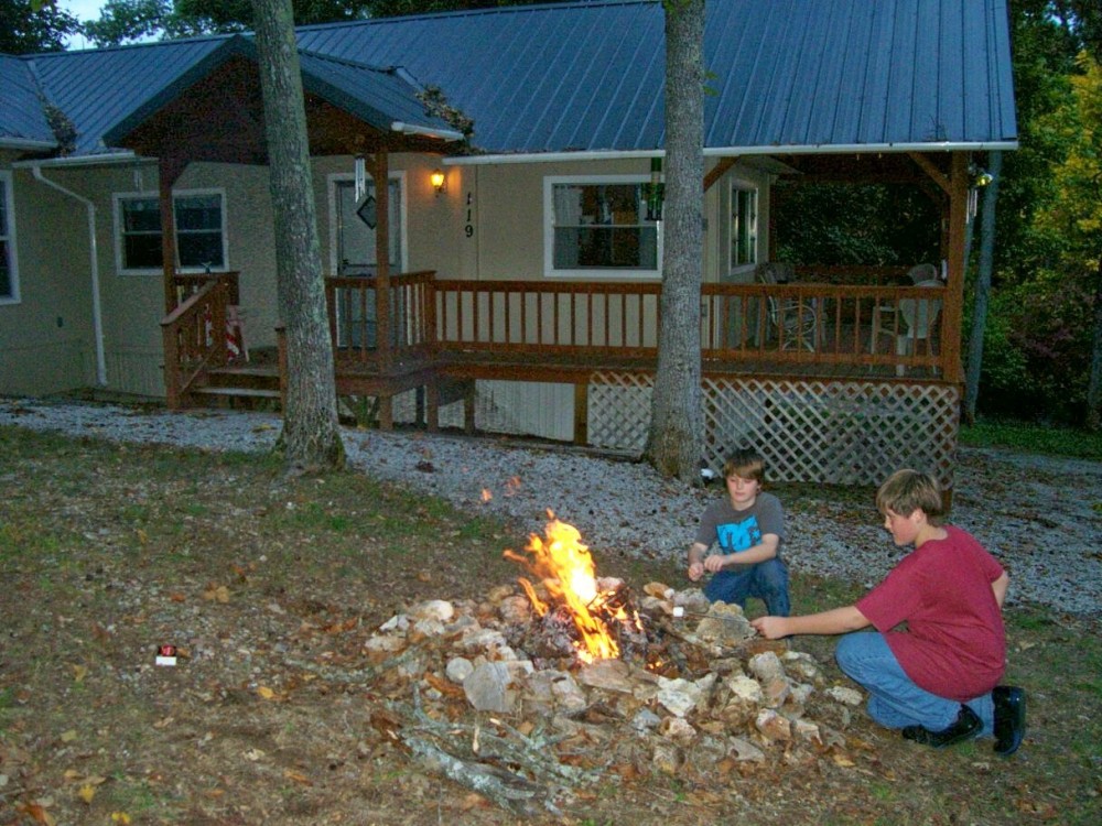 Campfire by the Ozark Retreat